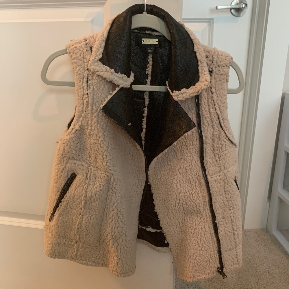 Anthropologie Moto Sherpa Vest